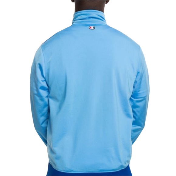 Champion Big C Life Embroidered Long Sleeve Zip Up Varsity Track Jacket Blue - Picture 7 of 16